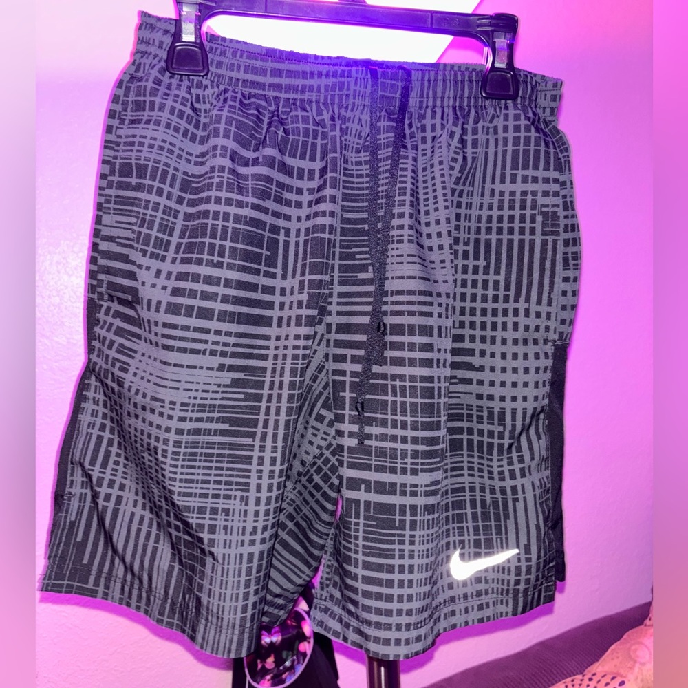 Nike Black and White Grid Pattern Shorts